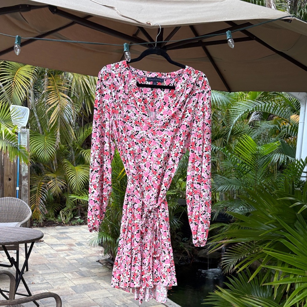 Tommy Hilfiger Pink Floral Long Sleeve Dress